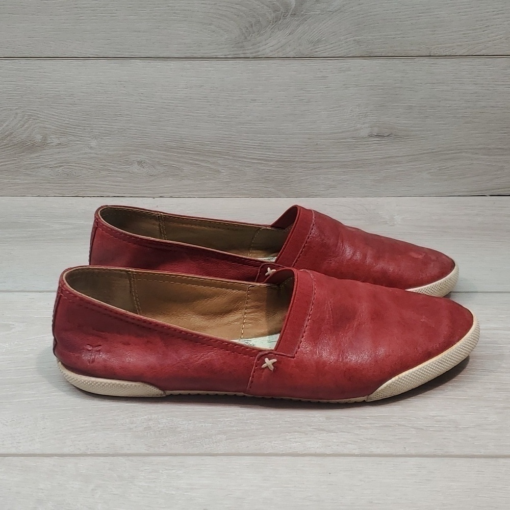Frye Womens Melanie Leather Burn red Comfort Loafer Flats shoes sz 8M - Picture 3 of 15